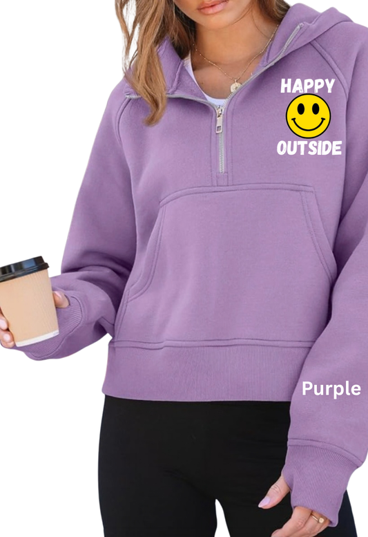 Women's Dead Inside Half-Zip Fleece Hoodie- 5 colors to choose from