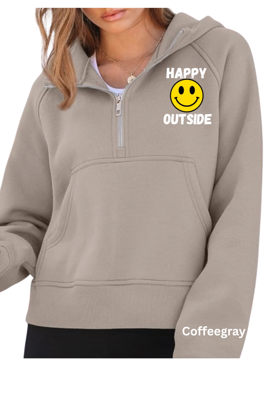 Women's Dead Inside Half-Zip Fleece Hoodie- 5 colors to choose from