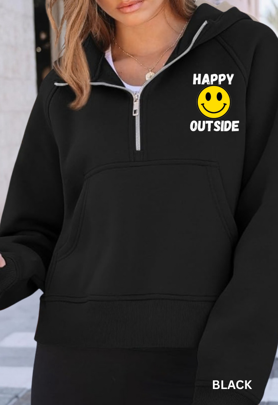 Women's Dead Inside Half-Zip Fleece Hoodie- 5 colors to choose from